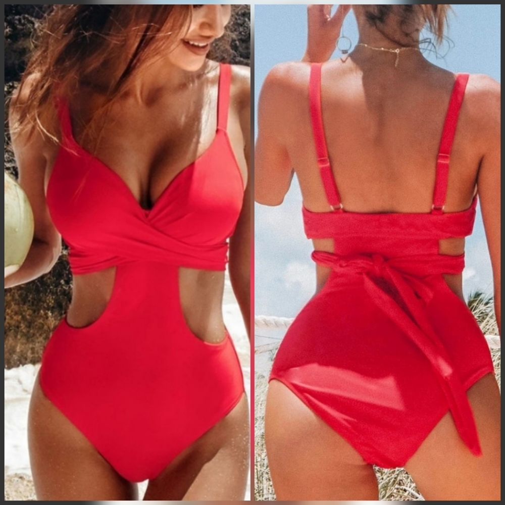 Cupshe Vibrant Red One Piece Swimsuit